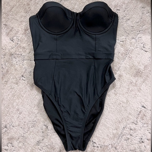 Fortune Swimwear bustier corset strapless swimsuit black small - Picture 3 of 8